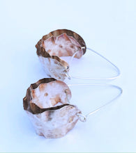 Load image into Gallery viewer, Repurposed Double layer Sterling Silver Sheet Hoops