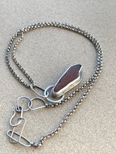 Load image into Gallery viewer, Sterling Silver Brown Found Sea Glass Pendant w/ Rolo Chain