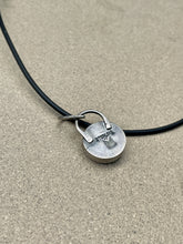 Load image into Gallery viewer, Sterling Silver Vtg Typewriter Colon Key Charm on Black Rubber Cord