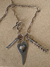 Load image into Gallery viewer, Sterling Silver Sacred Heart Domed Charm Pendant Necklace