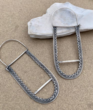 Load image into Gallery viewer, Sterling Silver Repurposed Long Oval Reversible Earrings