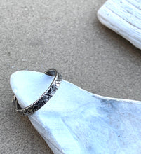 Load image into Gallery viewer, Sterling Silver Blue Chalcedony Stamped Adjustable Ring