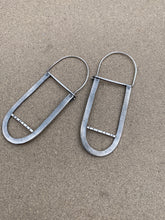 Load image into Gallery viewer, Sterling Silver Repurposed Long Oval Reversible Earrings