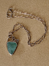 Load image into Gallery viewer, Stamped Sterling Silver Light Ice Blue Found Sea Glass Pendant & Chain Necklace