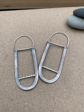 Load image into Gallery viewer, Sterling Silver Repurposed Long Oval Reversible Earrings