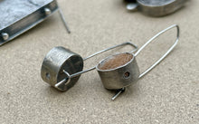 Load image into Gallery viewer, Sterling Silver Round Shadow Box Alpaca Earrings