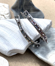 Load image into Gallery viewer, Sterling Silver Stamped & Riveted Hoop Earrings