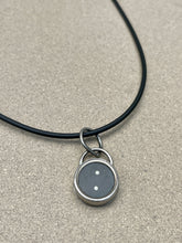 Load image into Gallery viewer, Sterling Silver Vtg Typewriter Colon Key Charm on Black Rubber Cord