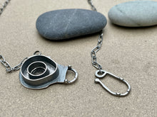 Load image into Gallery viewer, Sterling Silver Organic Form Mesh Pendant & Sterling Paperclip Chain