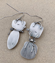 Load image into Gallery viewer, Sterling Silver Found Purple & Green Sea Glass Earrings