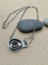 Load image into Gallery viewer, Sterling Silver Organic Form Mesh Pendant & Sterling Paperclip Chain