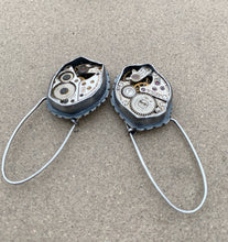 Load image into Gallery viewer, Sterling Silver "What Time Is It" Repurposed Steampunk Earrings