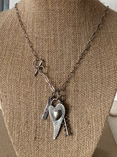 Load image into Gallery viewer, Sterling Silver Sacred Heart Domed Charm Pendant Necklace