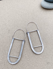 Load image into Gallery viewer, Sterling Silver Repurposed Long Oval Reversible Earrings