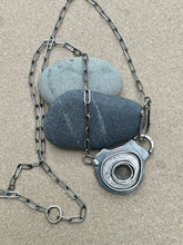 Load image into Gallery viewer, Sterling Silver Organic Form Mesh Pendant & Sterling Paperclip Chain