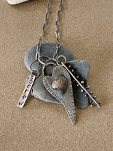 Load image into Gallery viewer, Sterling Silver Sacred Heart Domed Charm Pendant Necklace