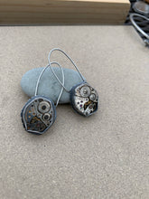 Load image into Gallery viewer, Sterling Silver "What Time Is It" Repurposed Steampunk Earrings