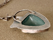 Load image into Gallery viewer, Stamped Sterling Silver Light Ice Blue Found Sea Glass Pendant & Chain Necklace