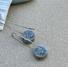 Load image into Gallery viewer, Sterling Silver Round Shadow Box Alpaca Earrings