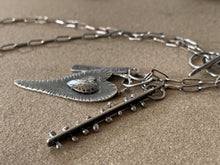 Load image into Gallery viewer, Sterling Silver Sacred Heart Domed Charm Pendant Necklace