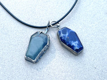 Load image into Gallery viewer, Bloodstone & Sterling Silver Coffin Pendant