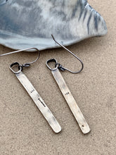 Load image into Gallery viewer, Repurposed Sterling Silver Stamped Dangle Earrings