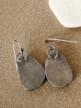 Load image into Gallery viewer, Sterling Silver Organic Form Circle in Oval Patina Earrings