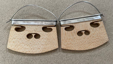 Load image into Gallery viewer, Sterling Silver & Wood Violin Bridge Hoop Earrings