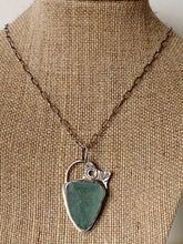 Load image into Gallery viewer, Stamped Sterling Silver Light Ice Blue Found Sea Glass Pendant & Chain Necklace
