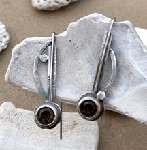 Load image into Gallery viewer, Sterling Silver & Smokey Topaz Earrings