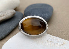 Load image into Gallery viewer, Custom Sterling Silver &amp; Tigers Eye Mens Ring
