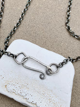 Load image into Gallery viewer, Custom Sterling Silver Grey Beach Rock Pendant W/ Chain Handmade Clasp
