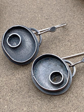 Load image into Gallery viewer, Sterling Silver Oval &amp; Circle Earrings
