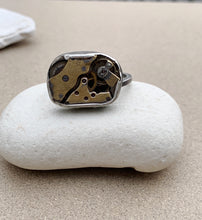 Load image into Gallery viewer, Sterling Silver Steampunk Movement Ring
