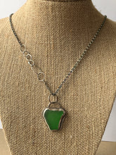 Load image into Gallery viewer, Custom Sterling Silver Emerald Green Sea Glass Pendant &amp; Chain
