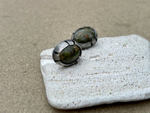 Load image into Gallery viewer, Sterling Silver &amp; Unakite Stone Posts Earrings

