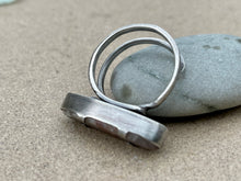 Load image into Gallery viewer, Sterling Silver Oval Quartz Ring Repurposed Vtg Men&#39;s Tie Clip
