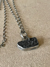 Load image into Gallery viewer, Sterling Silver w/ Black Druze Quartz Pendant and Chain
