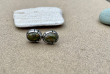 Load image into Gallery viewer, Sterling Silver &amp; Unakite Stone Posts Earrings
