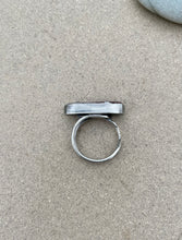 Load image into Gallery viewer, Sterling Silver Oval Quartz Ring Repurposed Vtg Men&#39;s Tie Clip
