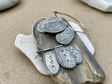 Load image into Gallery viewer, Sterling Silver Stamped Petal Earrings
