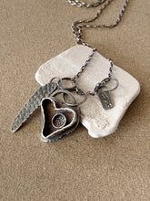 Load image into Gallery viewer, Sterling Silver Circle in Heart Pendant, Charms &amp; Sterling Chain
