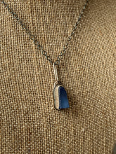 Load image into Gallery viewer, Custom Sterling Silver Triangle Cobalt Blue Sea Glass Pendant &amp; Chain
