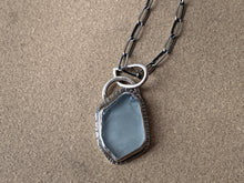 Load image into Gallery viewer, Custom Sterling Silver With Ice Blue Sea Glass Pendant &amp; Sterling Chain
