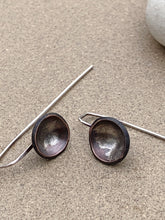 Load image into Gallery viewer, Copper Domed Earrings w Sterling Silver Dust
