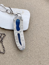 Load image into Gallery viewer, Custom Sterling Silver Pendant &amp; Cobalt Blue Sea Glass w Chain
