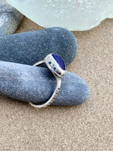 Load image into Gallery viewer, Custom Sterling Silver &amp; Cobalt Blue Sea Glass Ring

