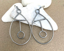 Load image into Gallery viewer, Sterling Silver Large Tear Drop Wire Earrings
