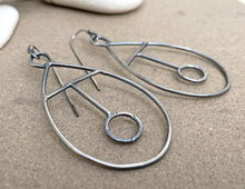 Load image into Gallery viewer, Sterling Silver Large Tear Drop Wire Earrings
