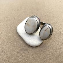 Load image into Gallery viewer, Sterling Silver Double Agate Stone Open Ring
